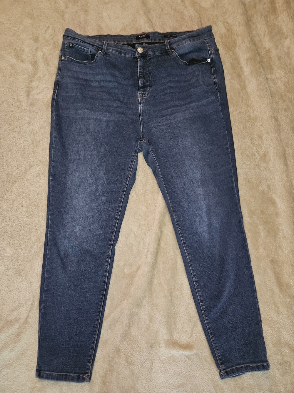 Curve Appeal Essential Skinny Jeans 20W Blue Stretch Denim